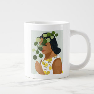 Botany Portrait - Frau mit Grün Jumbo-Tasse
