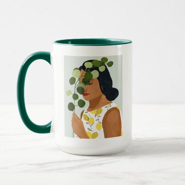 Botany Portrait - Frau mit Grün Tasse (Links)