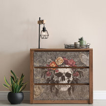 Botany Skull Floral Decoupage