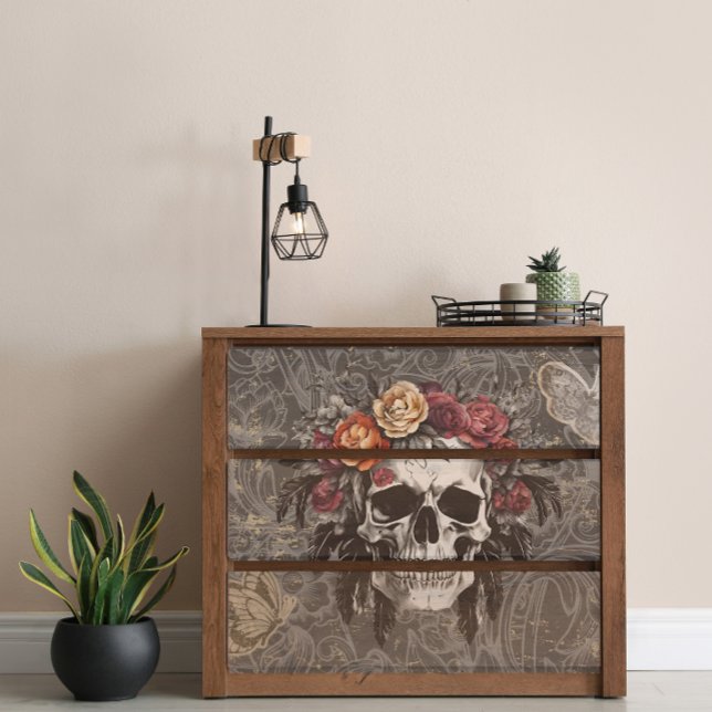 Botany Skull Floral Decoupage Seidenpapier (Von Creator hochgeladen)