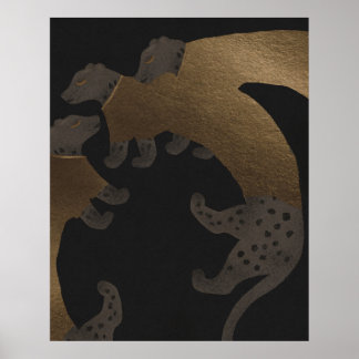 Bote des Ungezähmten - Luxus-Goldleoparden Poster