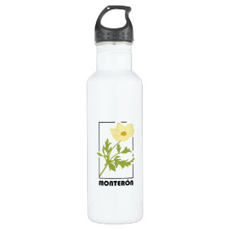 Botella de acero estampado de flor Monterón Edelstahlflasche