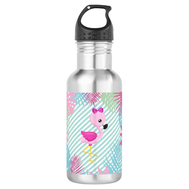 Botella de Agua Flamingo Rosa Edelstahlflasche (Vorderseite)