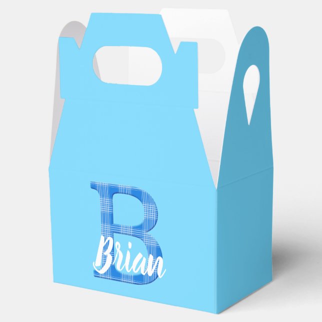 Botenname Benutzerdefinierter Karierter Buchstabe  Geschenkschachtel (Geöffnet)