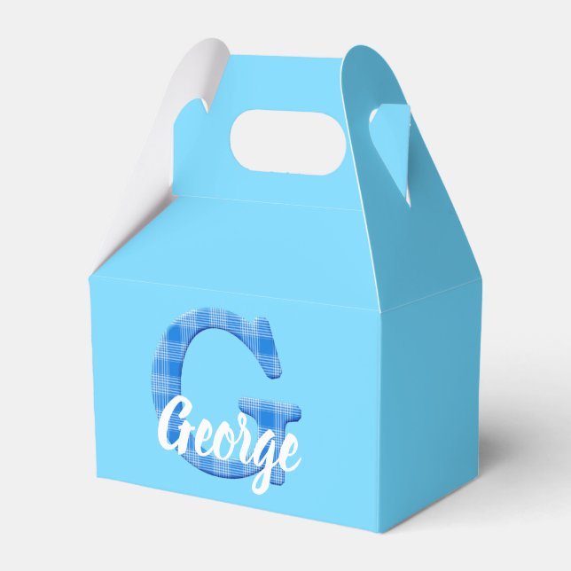 Botenname Benutzerdefinierter Karierter Buchstabe  Geschenkschachtel (Vorderseite)