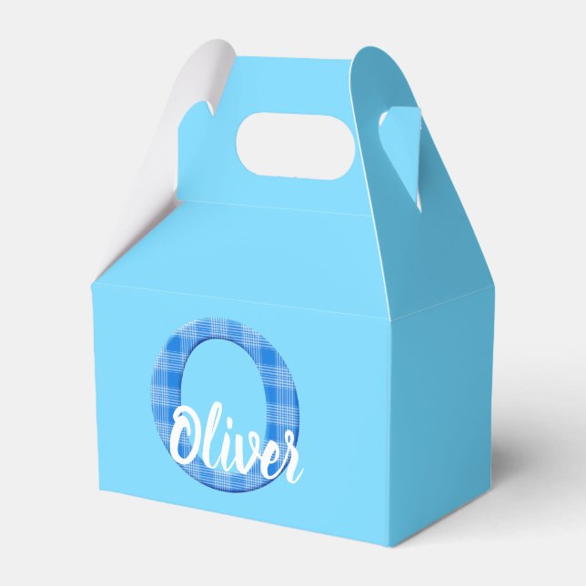 Botenname Benutzerdefinierter Karierter Buchstabe  Geschenkschachtel (Vorderseite)