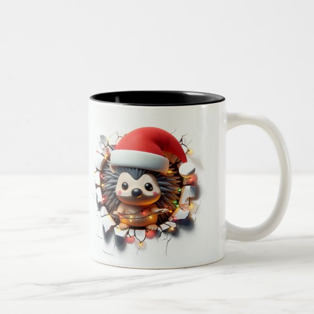 Both Side 3D Christmas Wird Merry Christmas Mug Zweifarbige Tasse (Rechts)