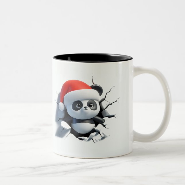 Both Side 3D Christmas Wird Merry Christmas Mug Zweifarbige Tasse (Rechts)