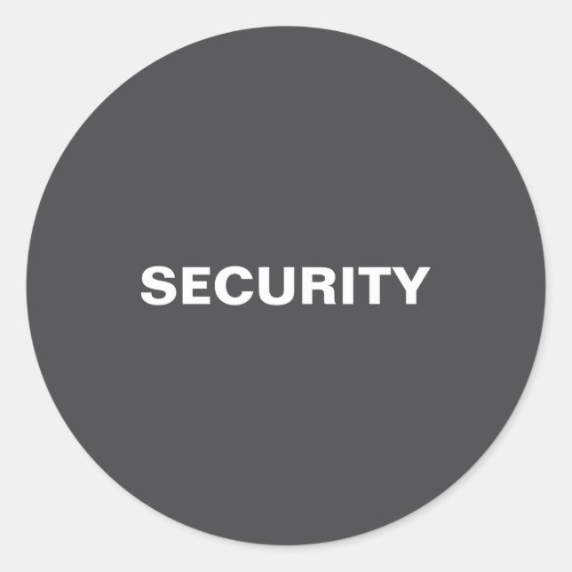 Both Sided Print Mens Womens Black Uni Security  Runder Aufkleber (Vorderseite)