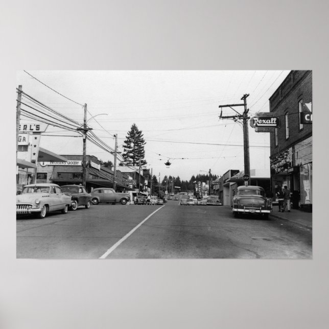 Bothell, WA - Downtown Street Scene Foto 2 Poster (Vorne)