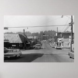 Bothell, WA - Downtown Street Scene Fotografy Poster