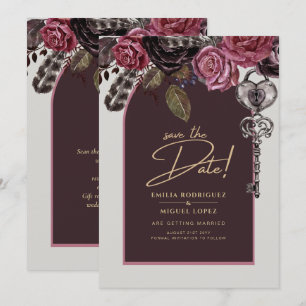 BOTHIC ROSE Burgund Hochzeit im Herbst Einladung