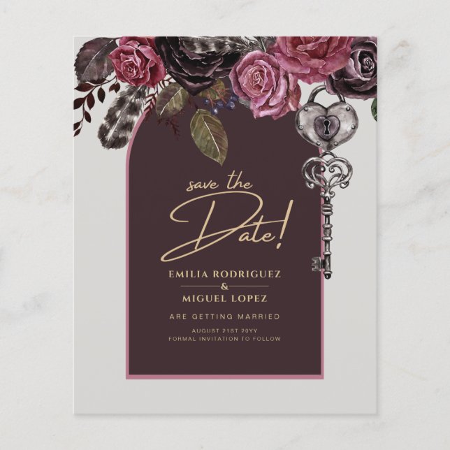 BOTHIC ROSE Burgund Hochzeit im Herbst Flyer (Vorne)