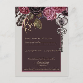 BOTHIC ROSE Burgund Hochzeit im Herbst Postkarte