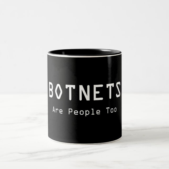 Botnets sind auch Menschen Zweifarbige Tasse (Mittel)
