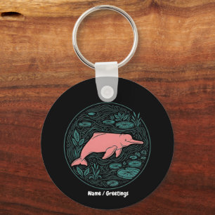 Boto Rosa Flussdelphin Wildlife Art Matt Lachsrosa Schlüsselanhänger
