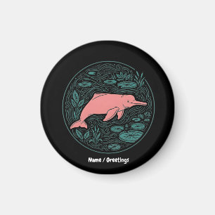 Boto Rosa Flussdelphin Wildlife Art Mattes Lachsro Magnet