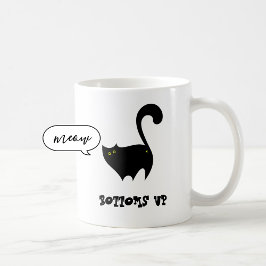 Botoms Up Black Cat Niedlich Funny Kitty Cartoon Kaffeetasse