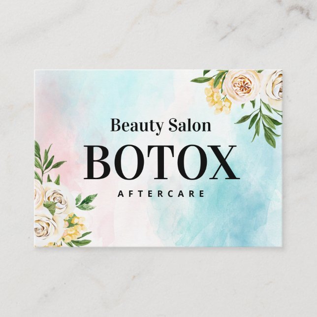 Botox Aftercare Business Card Visitenkarte (Vorderseite)