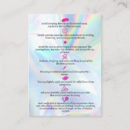 Botox Aftercare Imitate Holograph Instruction Visitenkarte