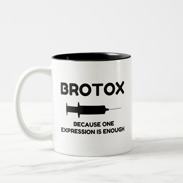 Botox-Ausdruck Zweifarbige Tasse (Links)