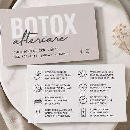 Botox Filler Injektionskarte nach der Behandlung