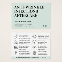 Botox Minze Anti-Falten Injektionen Aftercare Card