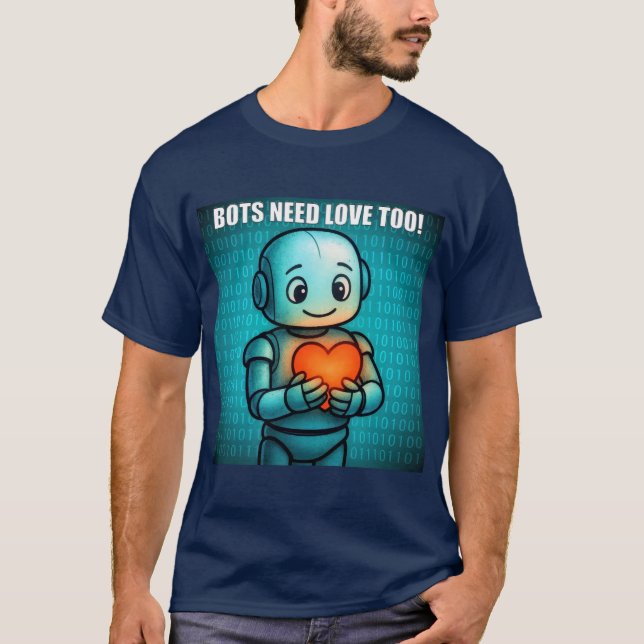 Bots brauchen Liebe - Herren Navy T-Shirt (Vorderseite)