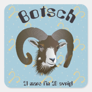 Botsch 21 mars fin 20 avrigl Tatgader Quadratischer Aufkleber