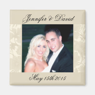 Botschaft BlumenEcru Creme-Save the Date Foto Magnet