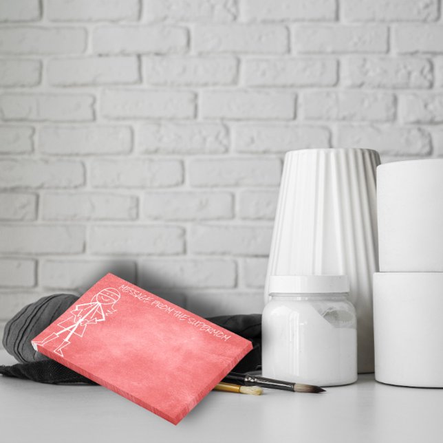 Botschaft von Mutter Mama - rote Wand an der Tafel Post-it Klebezettel (Message from Mother Mom- Chalkboard Red Wall Post-it Notes)