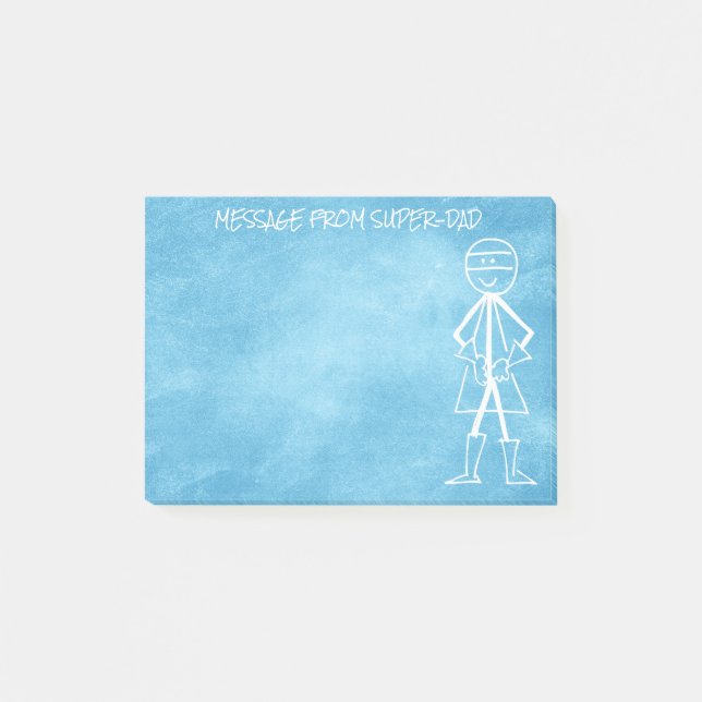 Botschaft von Vater Vater - Halbpension Blau Post-it Klebezettel (Vorderseite)