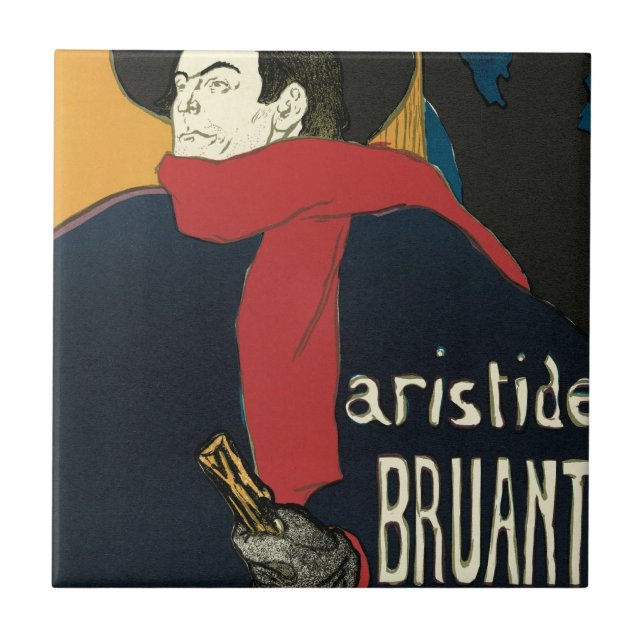Botschafter, Artistide Bruant von Toulouse Lautrec Fliese (Vorderseite)