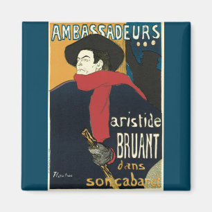 Botschafter, Artistide Bruant von Toulouse Lautrec Magnet