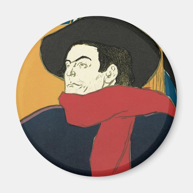 Botschafter, Artistide Bruant von Toulouse Lautrec Magnet (Vorne)