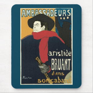 Botschafter, Artistide Bruant von Toulouse Lautrec Mousepad