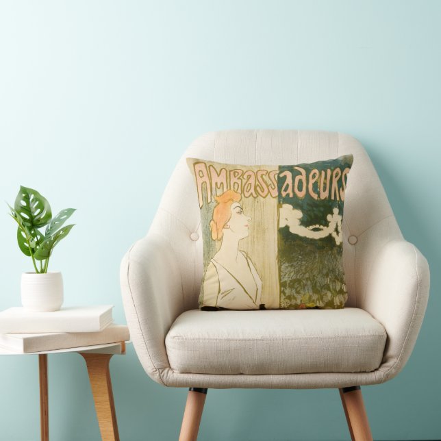 Botschafter Yvette Guilbert von Theophile Steinlen Kissen (Stuhl )
