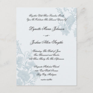 Botschafts-blaue Hochzeits-mit Blumeneinladungen Einladung