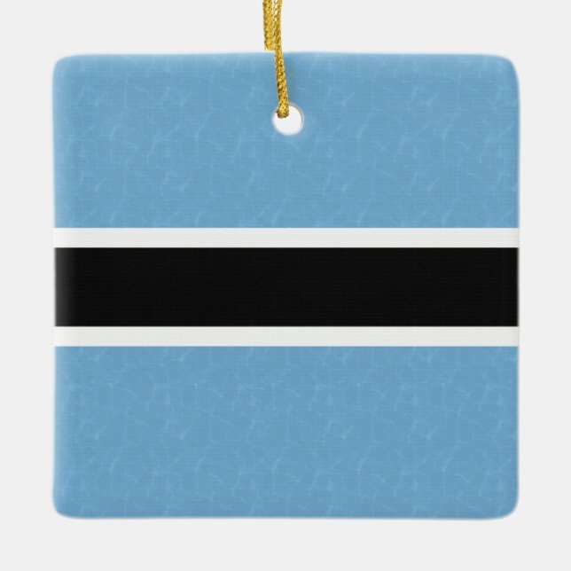 Botsuana-Flagge mit schimmerndem Wasser Keramikornament (Vorderseite)