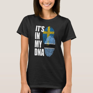 Botsuana und die schwedische Misch-DNA-Flagge Heri T-Shirt