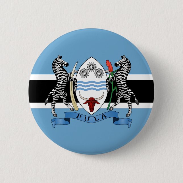 Botsuana-Wappen/Flagge Button (Vorderseite)