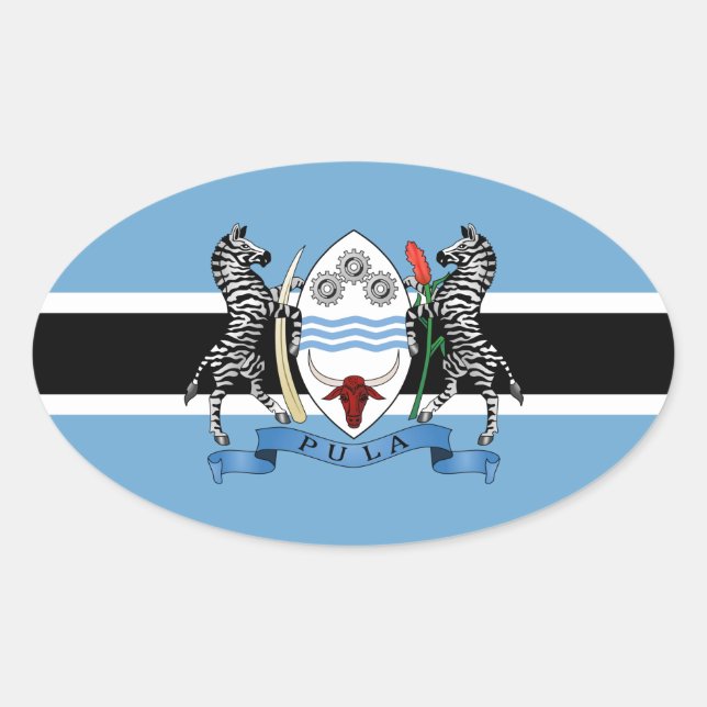 Botsuana-Wappen/Flagge Ovaler Aufkleber (Vorderseite)