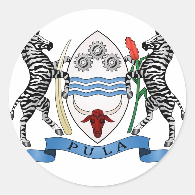Botsuana-Wappen Runder Aufkleber (Vorderseite)