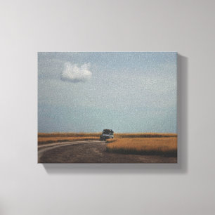 Botswana Africa Makgadikgadi Salt Pans Car Leinwanddruck