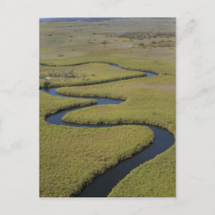 Botswana, Afrika. Luftbild Okavango-Fluss. Postkarte
