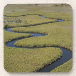 Botswana, Afrika. Luftbild Okavango-Fluss. Untersetzer