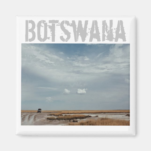Botswana Car Travel Salt Pan Magnet (Vorne)