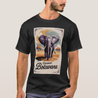 Botswana-Elefanten-Illustration Reise Kunst Vintag