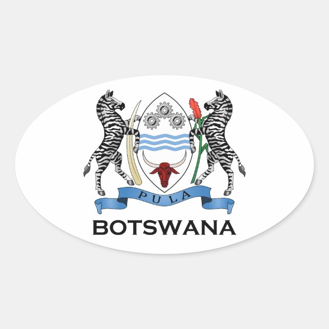 BOTSWANA - Fahne/Emblem/Wappen/Symbol Ovaler Aufkleber (Vorderseite)