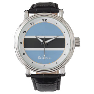 Botswana Flag & Botswana trendige Mode /Design Armbanduhr